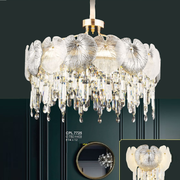 S - CPL 7725: Đèn thả Phale  - KT: Ø750mm x H400mm - Bóng đèn E14 x 12 bóng