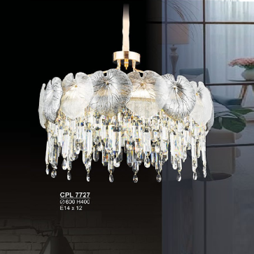 S - CPL 7727: Đèn thả Phale  - KT: Ø600mm x H1000mm - Bóng đèn E14 x 12 bóng