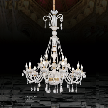 S - CN 7756/10+5: Đèn chùm nến 15 tay - KT: Ø1000mm x H1400mm - Bóng đèn E14 x 15 bóng