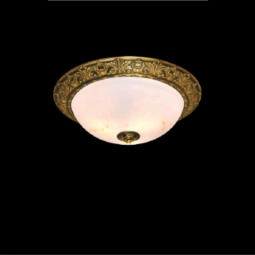 BTD - 78: Đèn ốp trần đồng chao thủy tinh - KT: Ø400mm - Đèn LED 18W x 2 - Ánh sáng đổi 3 màu