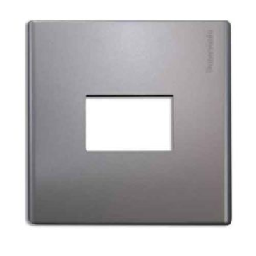 WEB7811MH: Mặt vuông dùng cho 1 thiết bị, màu xám ánh kim