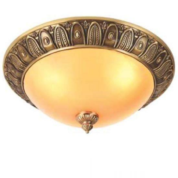 NM 782A: Đèn ốp trần đồng chao đá - KT: Ø300mm x H160mm - Bóng đèn E27 x 2 bóng