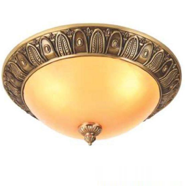 NM 782B: Đèn ốp trần đồng chao đá - KT: Ø400mm x H160mm - Bóng đèn E27 x 3 bóng