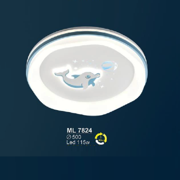 ML 7824: Đèn áp trần LED  Mica - KT: Ø500mm - Đèn LED 115W - ánh sáng đổi 3 màu