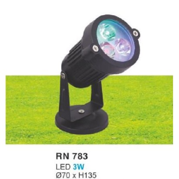 HF - RN - 783 LED 3W: Đèn pha ngoài trời LED 3W - KT: Ø70mm x  H135mm - Ánh sáng trắng/vàng/XD/XL
