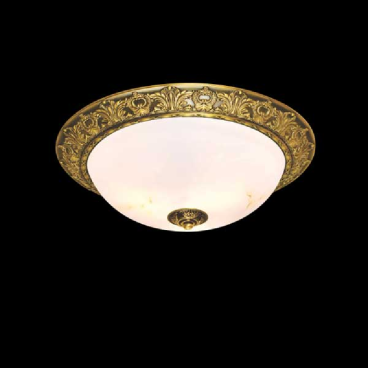 BTD - 79: Đèn ốp trần đồng chao thủy tinh - KT: Ø500mm - Đèn LED 30W x 2 - Ánh sáng đổi 3 màu