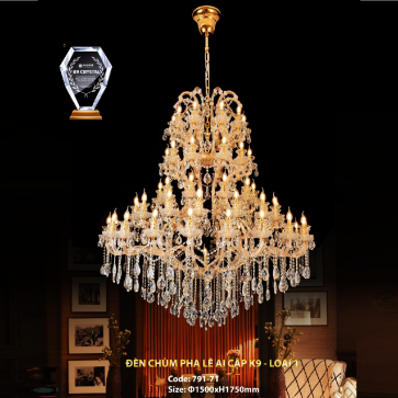 CODE: 791-71: Đèn chùm Phale nến 71 bóng - KT: Ø15000mm x H1750mm - Bóng đèn E14 x 71 bóng