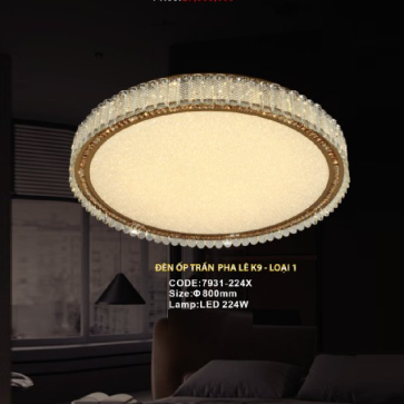 CODE: 7931-224X: Đèn áp trần LED Phale - KT: Ø800mm - Đèn LED 224W