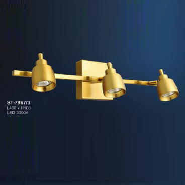 AN - ST - 7967/3: Đèn rọi tranh/gương 3 bóng - KT: L460mm x H100mm - Đèn LED ánh sáng vàng 3000K