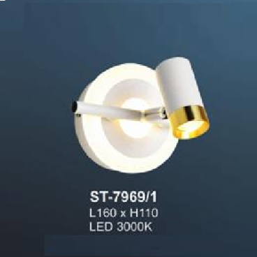 AN - ST - 7969/1: Đèn rọi tranh/gương đơn - KT: L160mm x H110mm - Đèn LED ánh sáng vàng 3000K