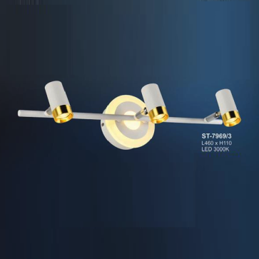 AN - ST - 7969/3: Đèn rọi tranh/gương 3 bóng - KT: L460mm x H110mm - Đèn LED ánh sáng vàng 3000K