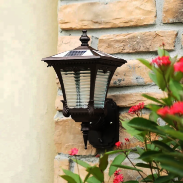 LH - TD - 80: Đèn gắn tường ngoài trời NLMT - KT:  Ø215mm x H390mm - Bóng đèn LED  + E27 x 1 bóng