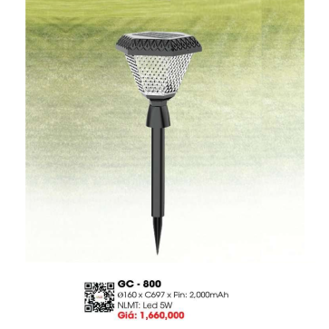 GC - 800: Đèn sân vườn ghim cỏ NLMT