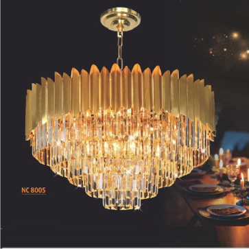 NC 8005: Đèn thả Phale - KT: Ø600 x H400mm + 600mm - Đèn E14 x12 bóng