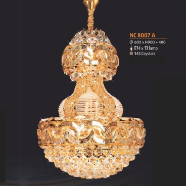NC 8007 A: Đèn chùm phale ( 143 hạt  Phale) - KT: Ø600mm x H900mm + 400mm - Bóng đèn E14 x 13 bóng