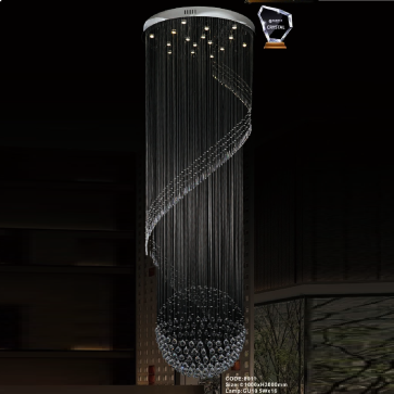 CODE: 8011: Đèn thả dây Hạt Phale - KT: Ø1000mm x H3000mm - Đèn LED GU 10 5W x 16 bóng