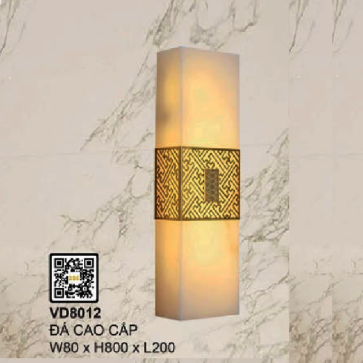 35 - VD8012: Đèn gắn tường chao đá - KT: L200mm x W80mm x H800mm - Đèn LED 36W ánh sáng đổi 3 màu