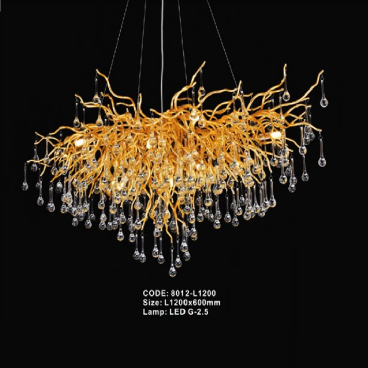 CODE: 8012-L1200: Đèn thả Phale LED giọt nước - KT: Ø1200mm x H600mm - Đèn LED G - 2.5