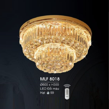 H - MLF 8018: Đèn áp trần Phale, 99 Hạt Phale - KT: Ø600mm x H300mm - Đèn LED SMD đổi màu - Remote