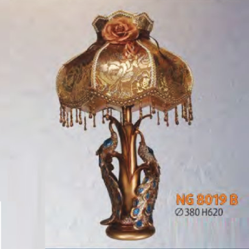 NG 8019/B: Đèn đầu giường chao vải - KT: Ø380mm x H620 - Bóng đèn E27 x 1 bóng