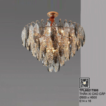 35 - TPL8021T800: Đèn thả Phale - KT: Ø800mm x H500mm - Đèn E14 x 16 bóng