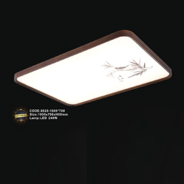 CODE: 8028 -1000*700: Đèn áp trần LED - KT: L1000mm x W700mm x H60mm - Đèn LED 240W  ánh sáng đổi 3 màu
