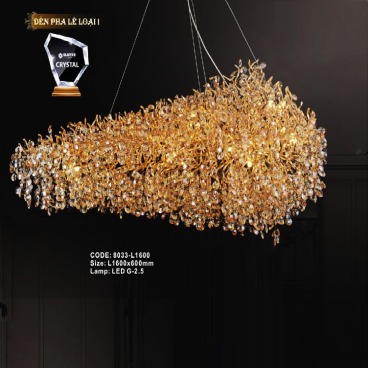 CODE: 8033 - L1600: Đèn thả Ngang LED phale - KT: L1600mm x H600mm - Đèn LED G-2.5