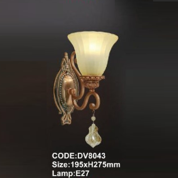 CODE: DV8043: Đèn gắn tường đơn - KT: 195mm x H275mm - Bóng đèn E27 x 1 bóng