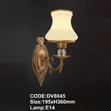 CODE: DV8045: Đèn gắn tường đơn - KT: 195mm x H275mm - Bóng đèn E14 x 1 bóng