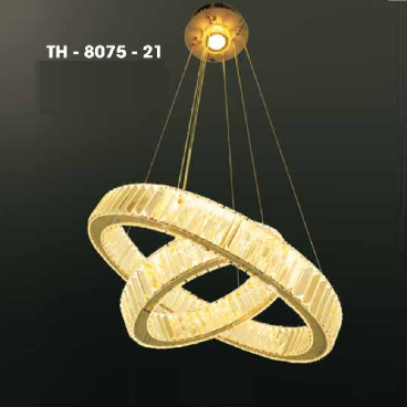 TH - 8075 - 21: Đèn thả 2 vòng LED Phale - KT: Ø(400 + 600)mm x H900mm - Đèn LED đổi 3 màu