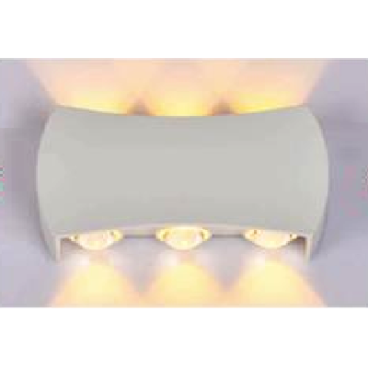 AN - VL - 8089/6 - WH: Đèn gắn tường ngoài trời - KT: L170mm x H85mm - Đèn LED 6W ánh sáng vàng