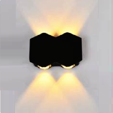 AN - VL - 8101/4 - BK: Đèn gắn tường ngoài trời -  KT: L110mm x H80mm - Đèn LED 4W ánh sáng vàng 3500K