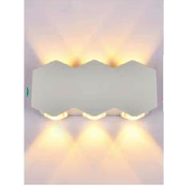 AN - VL - 8101/6 - WH: Đèn gắn tường ngoài trời -  KT: L155mm x H80mm - Đèn LED 6W ánh sáng vàng 3500K