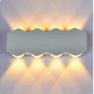 AN - VL - 8101/8 - WH: Đèn gắn tường ngoài trời -  KT: L210mm x H80mm - Đèn LED 8W ánh sáng vàng 3500K