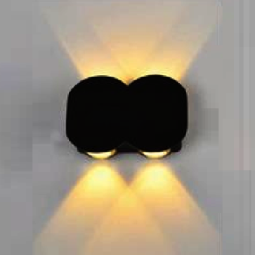 AN - VL - 8102/4 - BK: Đèn gắn tường ngoài trời -  KT: L110mm x H80mm - Đèn LED 4W ánh sáng vàng 3500K