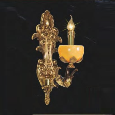 NV 811/1: Đèn gắn tường đồng chao đá - KT: L200 mm x H460mm - Bóng đèn E14 x 1