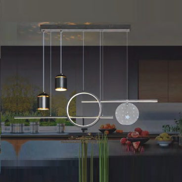 NB 812: Đèn thả Ngang bàn ăn LED - L1000mm x H1000mm - Đèn LED đổi 3 màu