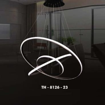 TH - 8126 - 23: Đèn thả 3 vòng LED - KT: Ø(300+500+700)mm x H900mm - Đèn LED đổi 3 màu