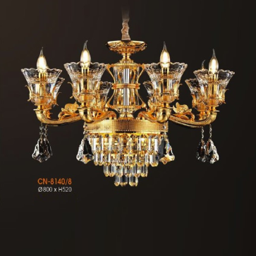 VE - CN - 8140/8: Đèn chùm Phale nến 8 tay - KT: 800mm x H520mm - Bóng đèn nến E14 x 8 bóng