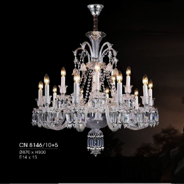 HF - CN 8146/10+5: Đèn chùm nến Phale 15 tay - KT: Ø870mm x H900mm - Bóng đèn E14 x 15 bóng