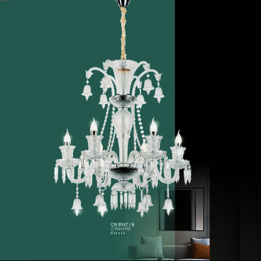 S - CN 8147/6: Đèn chùm nến 6 tay - KT: Ø700mm x H750mm - Bóng đèn E14 x 6 bóng