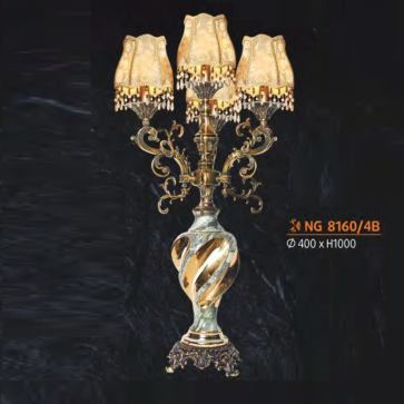 NG 8160/4B: Đèn đầu giường 4 bóng chao vải - KT: Ø400mm x H1000 - Bóng đèn E14 x 4 bóng