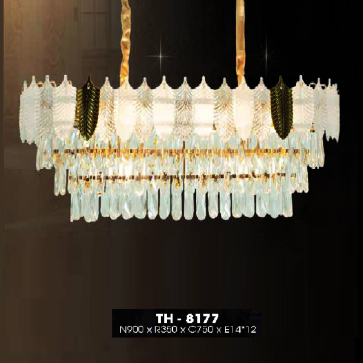 TH - 8177: Đèn thả Ngang phale - KT: L900mm x W350mm x H900mm - Đèn E14 x 12bóng