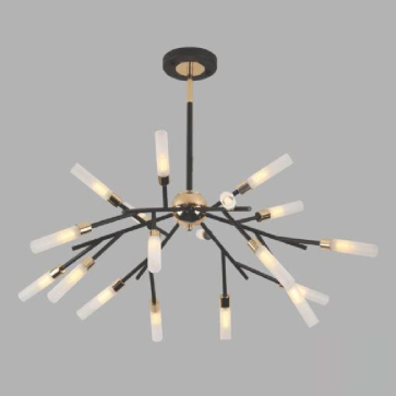 VE - T - 81835/18: Đèn chùm LED 18 tay chao ống thủy tinh  - KT: Ø800mm x H800mm - Đèn LED G9 5W x 18 bóng