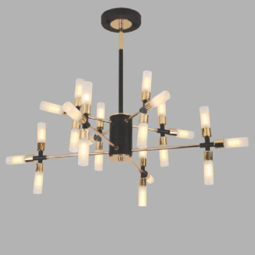 VE - T - 81838/24: Đèn chùm LED 24 bóng chao ống thủy tinh  - KT: Ø1050mm x H550mm - Đèn LED G9 5W x 24 bóng