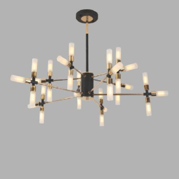 VE - T - 81838/30: Đèn chùm LED 30 bóng chao ống thủy tinh  - KT: Ø1050mm x H550mm - Đèn LED G9 5W x 30 bóng