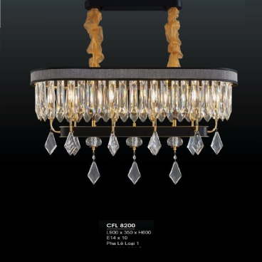 HF - CFL 8200: Đèn thả Phale - KT: L900mm x W350mm x  H600mm - Đèn chân E14 x 10 bóng
