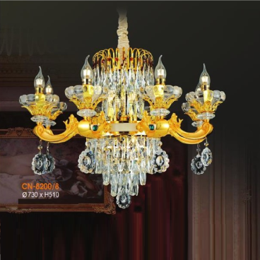 VE - CN - 8200/8: Đèn chùm nến Phale 8 tay - KT: Ø730mm x H510mm - Bóng đèn nến E14 x 8 bóng