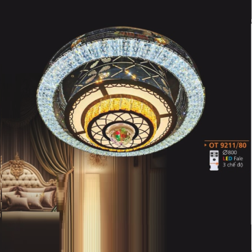 AD - OT 9211/80: Đèn áp trần Phale LED - KT: Ø800mm - Đèn LED đổi 3 màu