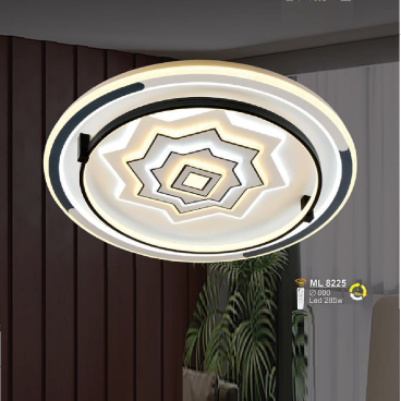 SN - ML 8225: Đèn áp trần LED Mica - KT: Ø800mm  - Đèn LED 285W - Ánh sáng đổi 3 màu - Remote